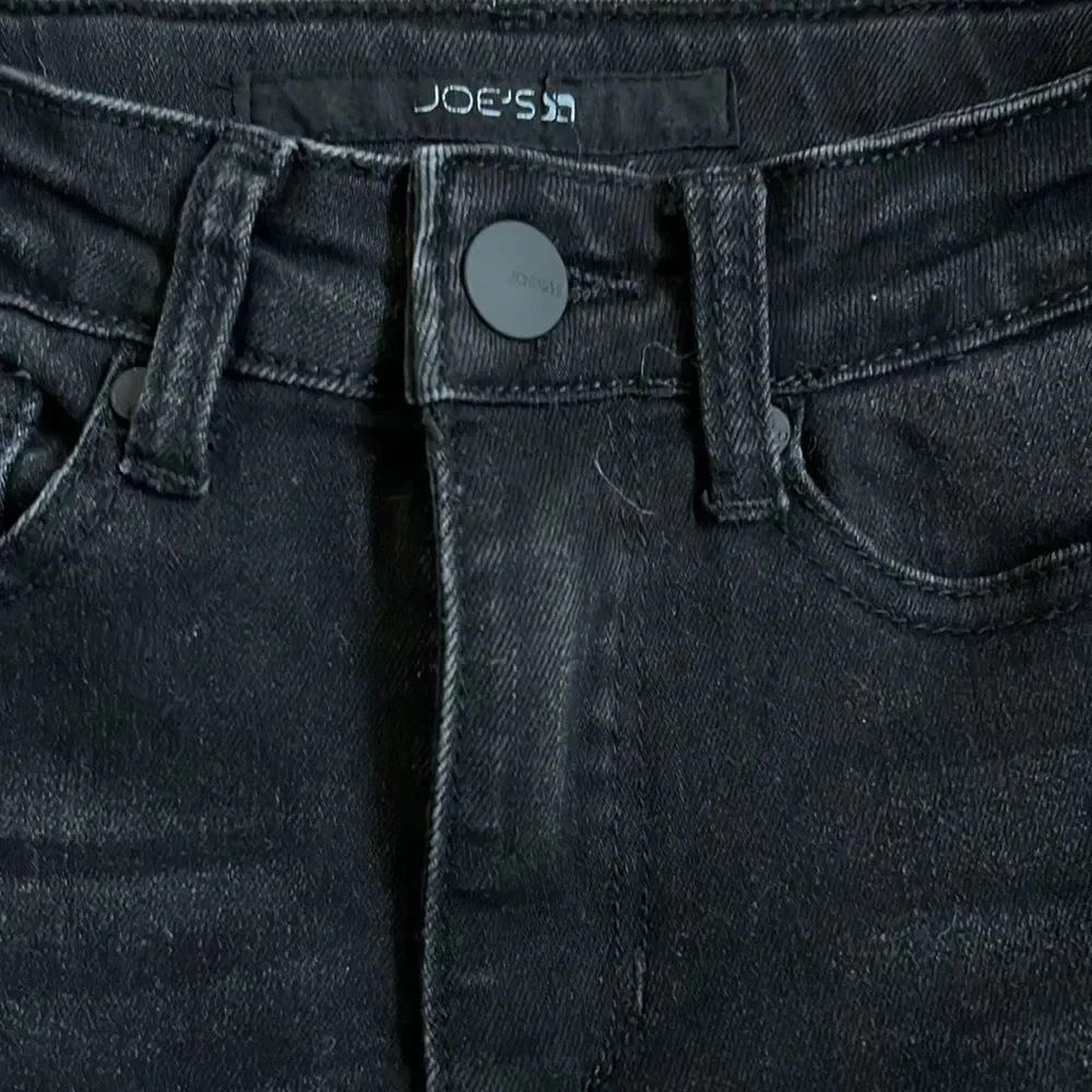Joe’s Jeans Little Girls Size 8 Straight Leg Distressed Raw Hem Black Jeans